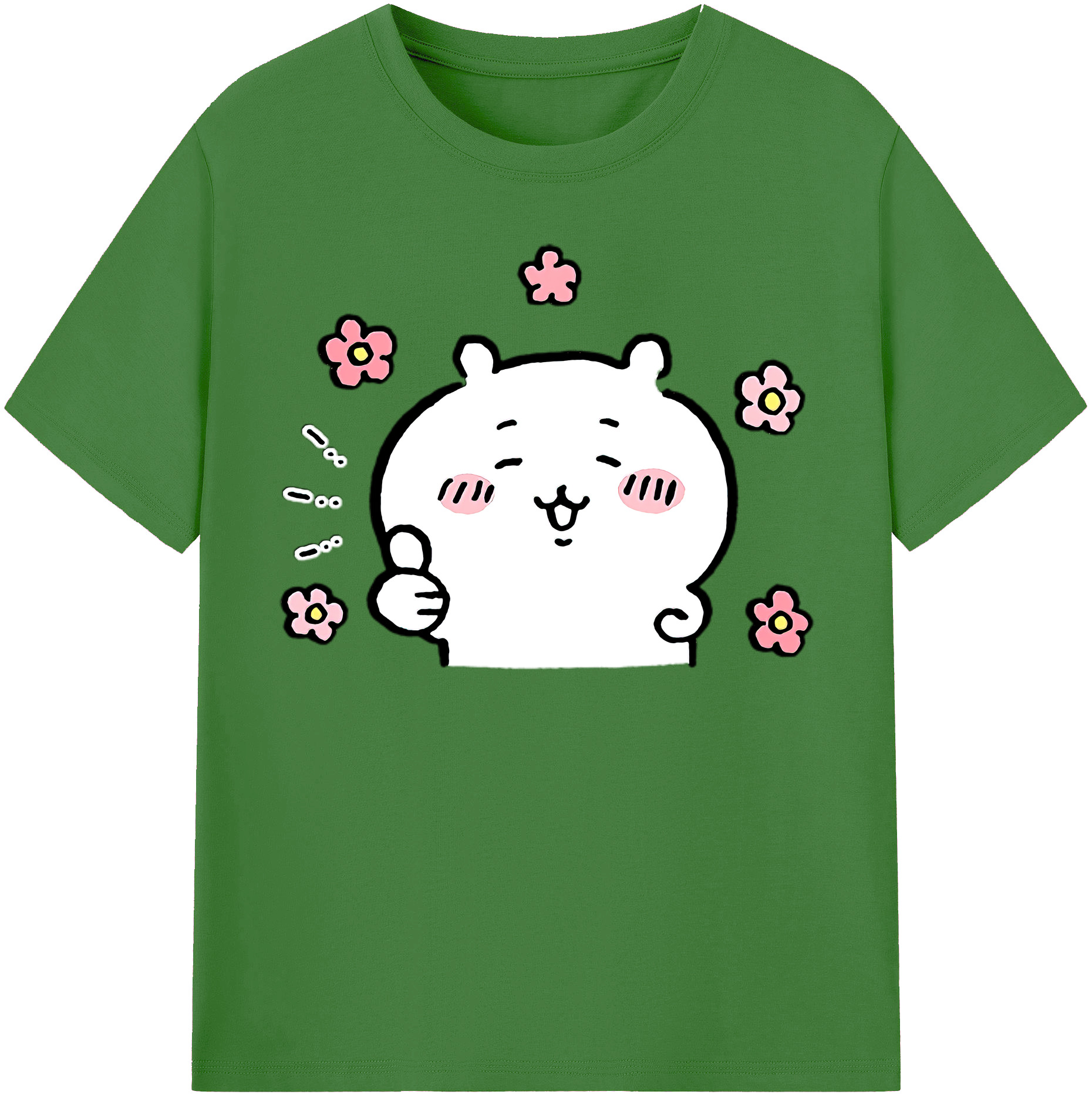 （画像用） ちいかわ ちいかわ Chii-kawa chiikawa レディースカジュアルプリントTシャツ（綿100％）